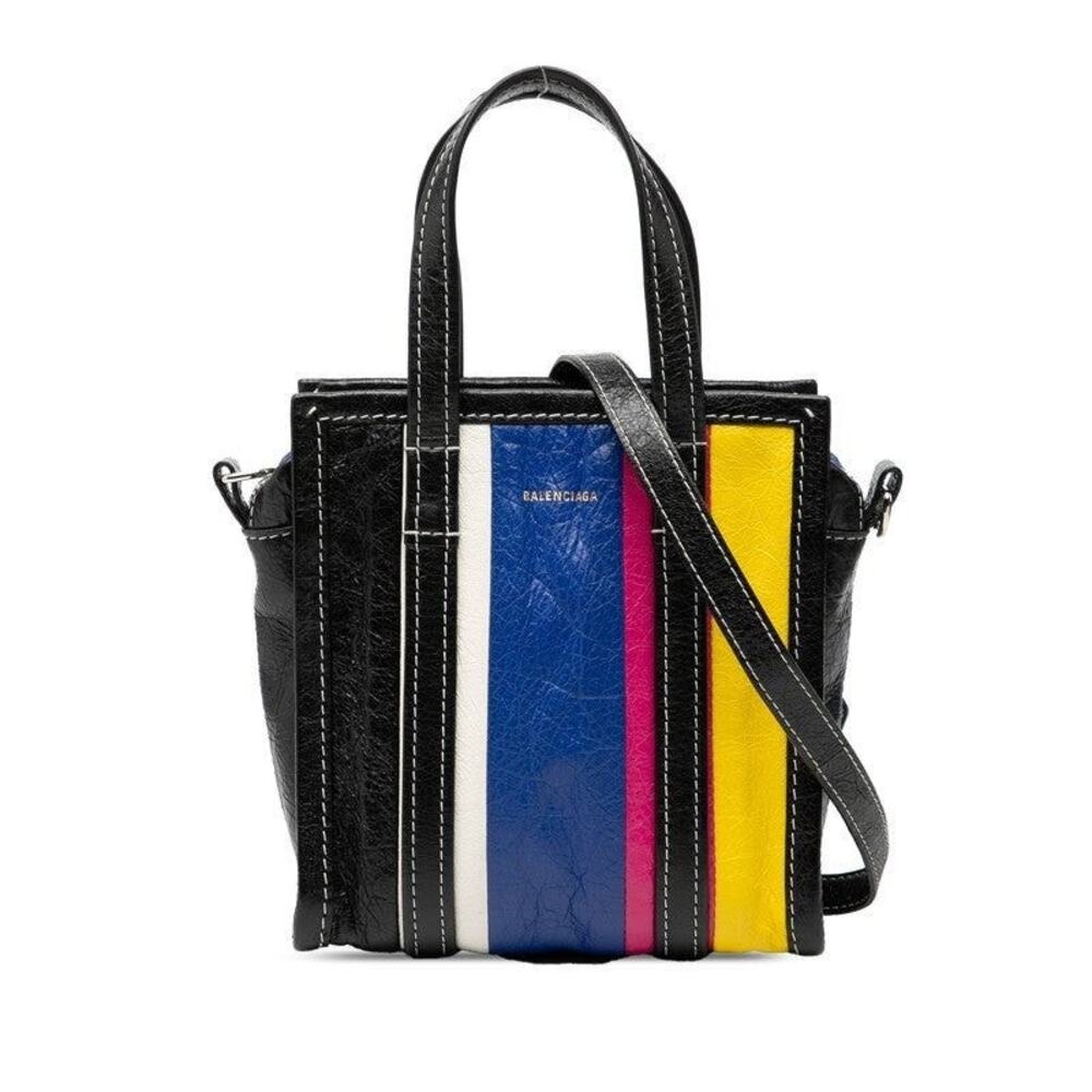 Balenciaga Bazar Shopper XXS Leather Handbag Multicolor